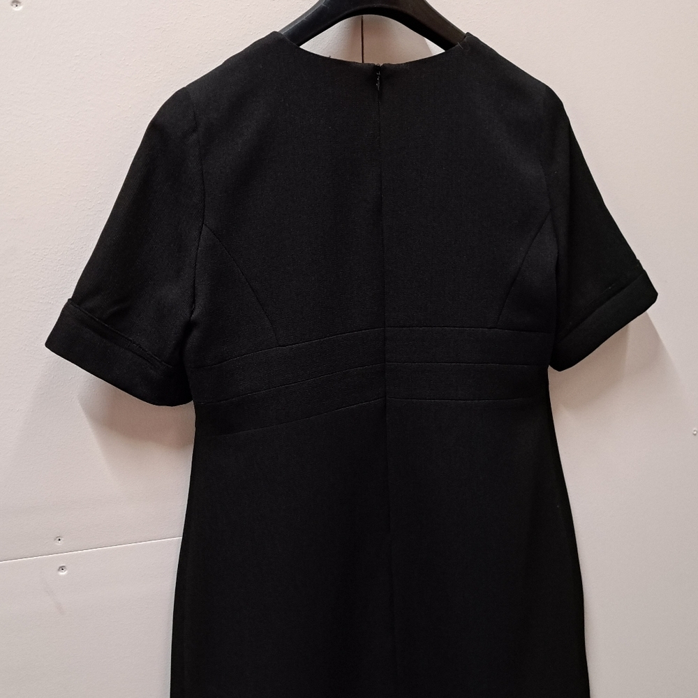 El Cortes Ingles Women's Dress Shift Midi Vintage Black Short Sleeve Size Medium - Picture 5 of 11